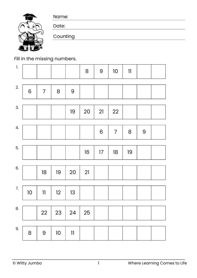 Counting Up – Numbers up to 30